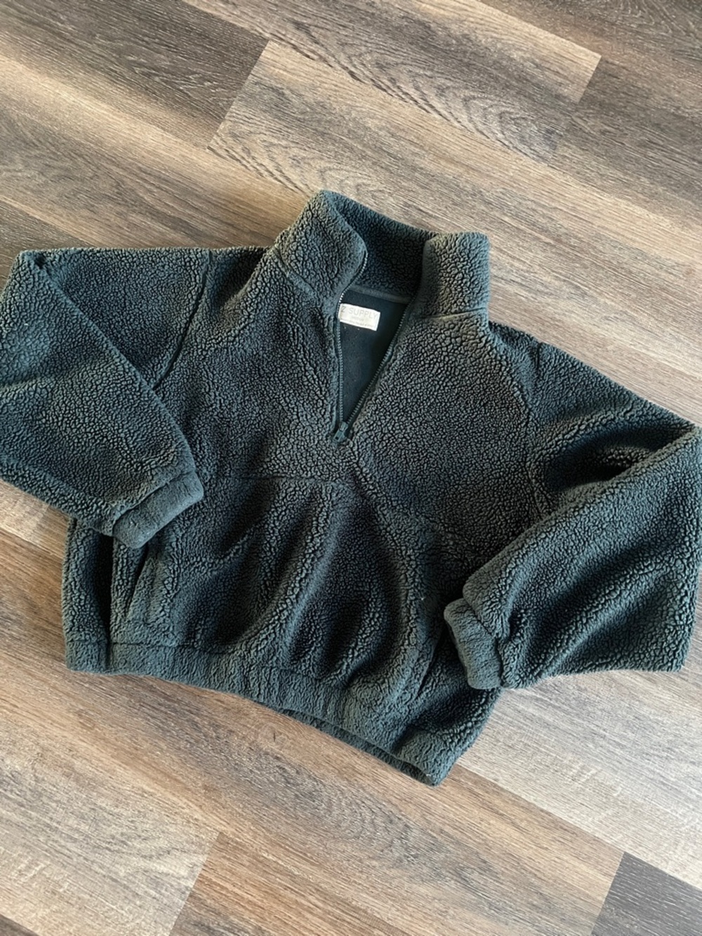 (19) Z-SUPPLY Dark Green Sherpa Quarter-Zip Pullover